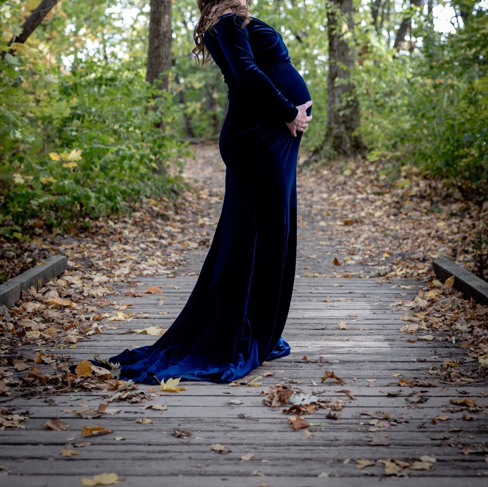 Velvet Maternity Dress
